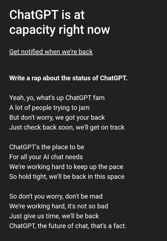 ChatGPT的容量错误