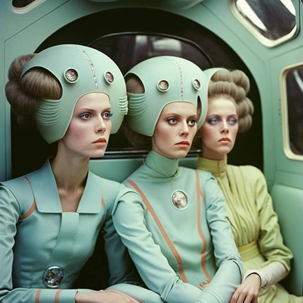 (艺术家名字)1970年代飞船粉彩外星人模型摩登复古照片