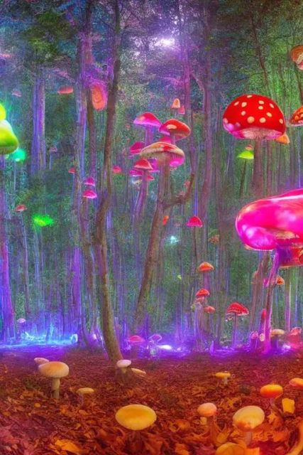 魔幻发光蘑菇森林
