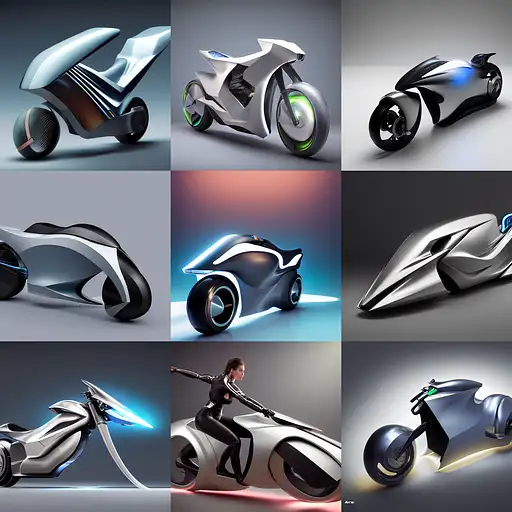 未来派磁悬浮摩托车