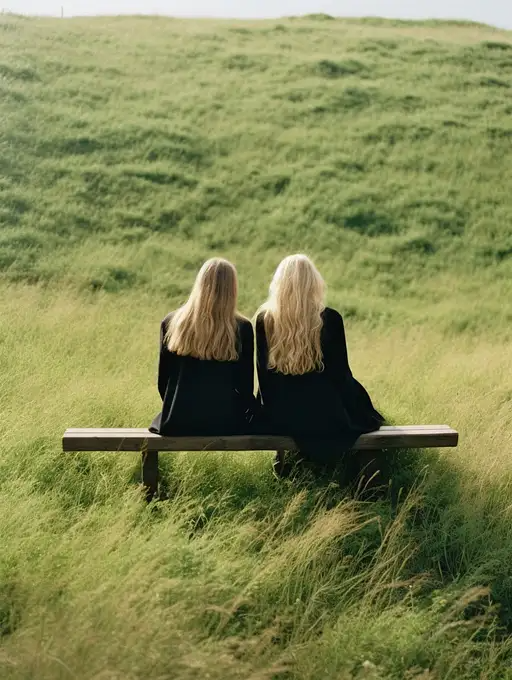 草原木登上的两个女人