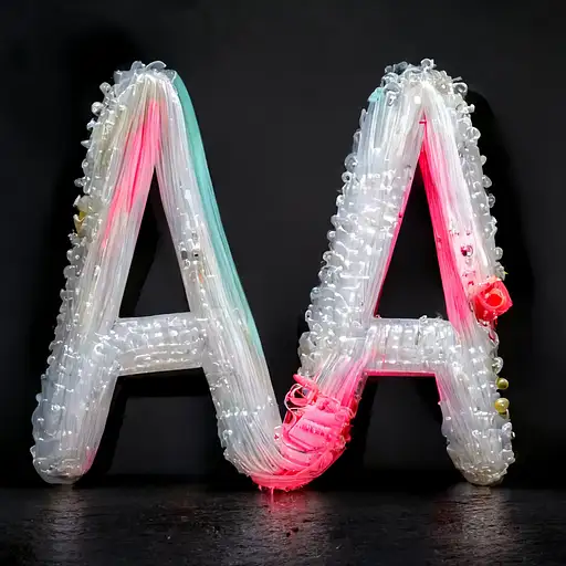 半透明泡沫排版字母A